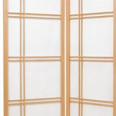 6 ft. Tall Double Cross Shoji Screen - Natural (4 Panels)