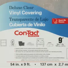 Con-Tact&reg; Brand Clear Vinyl Covering, Deluxe, 54" x 9'