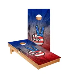 Skips Garage American Flag Peace Sign Cornhole Boards - ACA Star Series