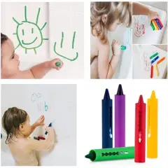 6 bathroom crayons/set erasable graffiti toy graffiti pens, suitable for baby bathing, 6 colors (4 colors+2 repeated colors)