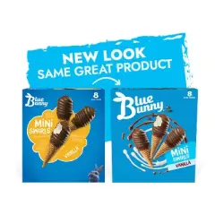 Blue Bunny Mini Swirls Vanilla Mini Ice Cream Cones - 2.25 fl oz /8pk
