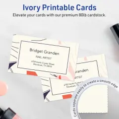 Avery Printable Rectangle Business Cards with Sure Feed Technology, 2" x 3-1/2", Matte Ivory Cardstock, Print-to-the-Edge, Laser/Inkjet, 80 Total