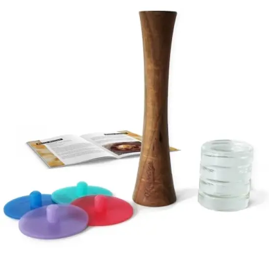 Masontops Complete Mason Jar Fermentation Kit: 10-Piece Set with Silicone Lids & Weights, Recipe Book, Tamper image {1}