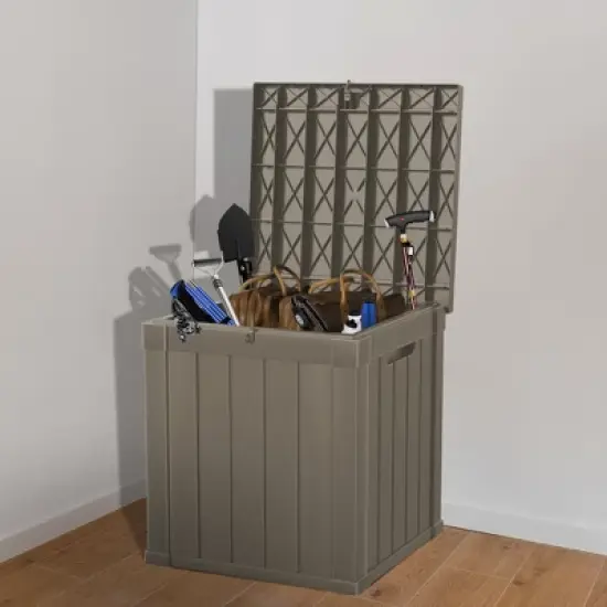 50 Gallon Resin Deck Box, Lockable Waterproof Ourdoor Storage Container for Pool Accessories, Patio and Garden image {1}