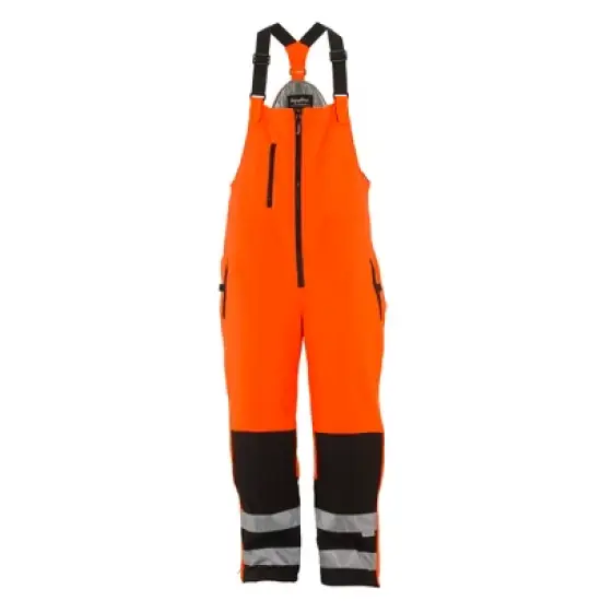 RefrigiWear Mens High Visibility Reflective Insulated Softshell High Bib Overall image {4}