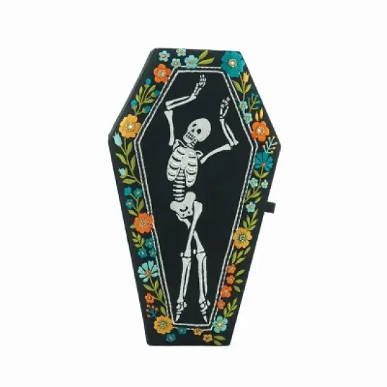 Gallerie II Skeleton Coffin Dance Box Table Top Halloween Decoration image {1}