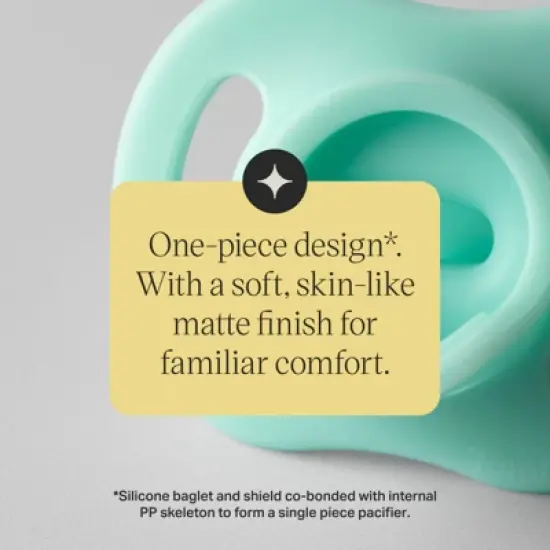 Tommee Tippee Ultra-Light Stay Put Silicone Pacifier 6-18 Months - Blue & Green - 4pk image {5}