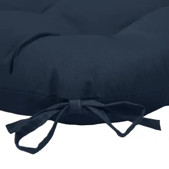 Habitat Tufted Ultra Soft Comfortable Chair Pad Pack of 2 Each 15" X 15" Navy image {3}