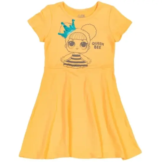 L.O.L. Surprise! Queen Bee Kitty Queen Girls Skater Sequin Dresses Scrunchie Toddler to Big Kid image {2}