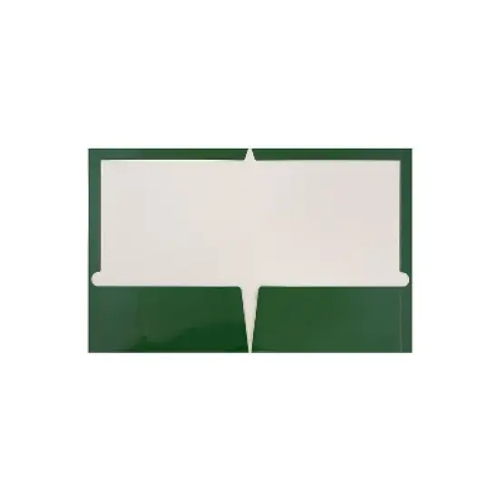 JAM Paper Laminated Two-Pocket Glossy Presentation Folders Green Bulk 50/Box 5042560C image {1}