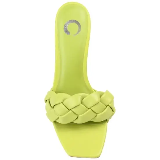 Journee Collection Womens Hattie Tru Comfort Foam Open Toe Mid Stiletto Pumps Olive 7.5 image {3}