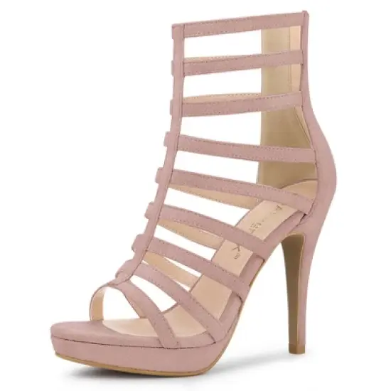 Allegra K Women's Stiletto Platform Heels Strappy Gladiator Heel Sandals image {16}