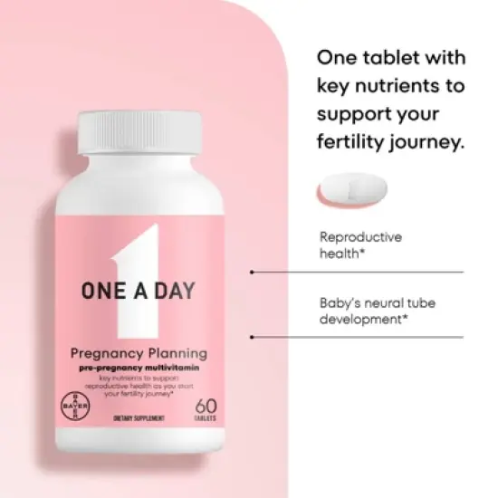 One A Day Pregnancy Planning Vitamin Tablet - 60ct image {7}