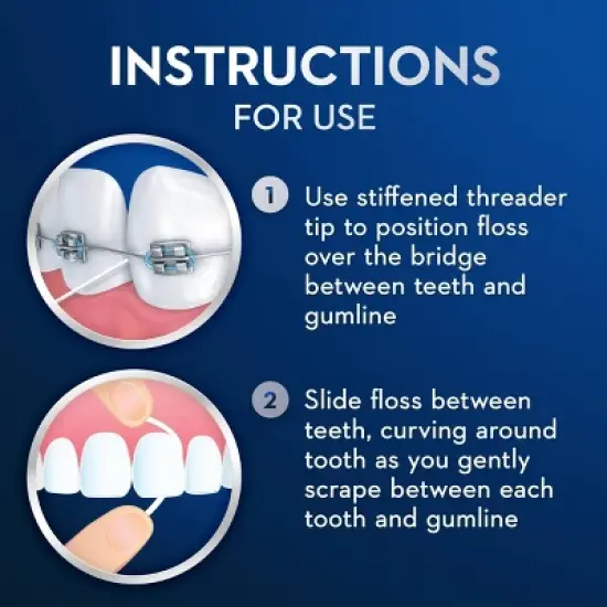 Oral-B Threader Dental Floss for Bridges, Braces and Implants - 30 Threaders image {3}