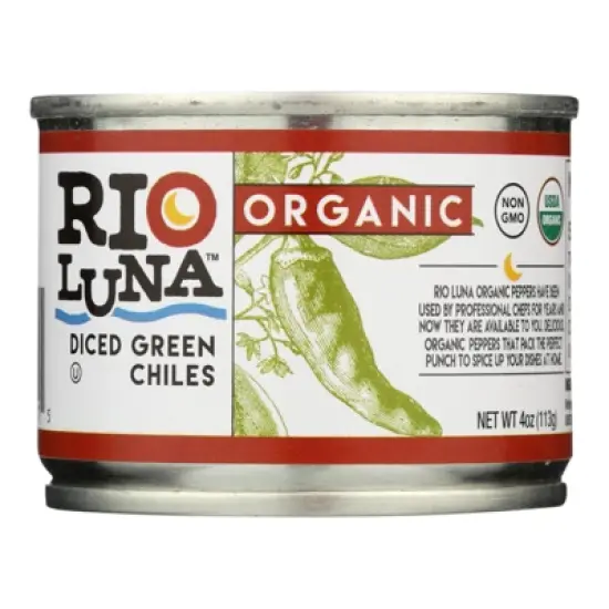Rio Luna Organic Diced Green Chiles - Case of 12/4 oz image {1}