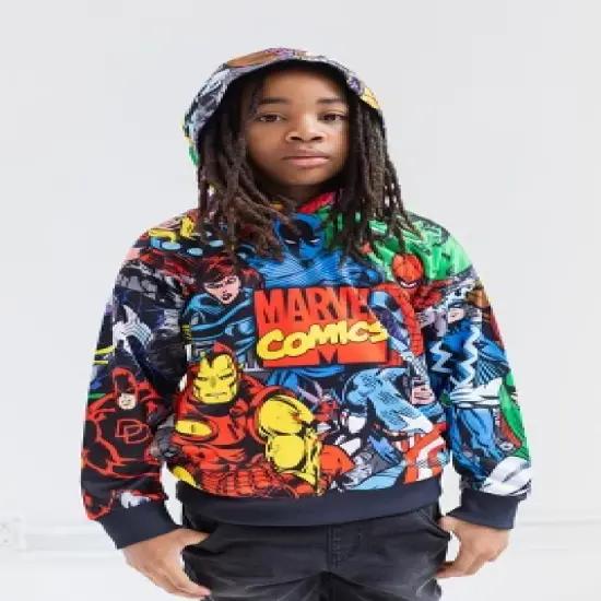 Marvel Avengers Captain America Spider-Man Iron Man Venom Fleece Pullover Hoodie Toddler to Big Kid image {4}