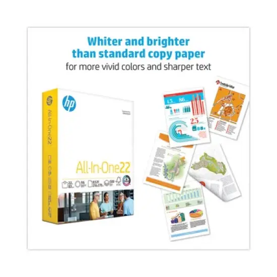 HP Papers All-In-One22 Paper, 96 Bright, 22 lb Bond Weight, 8.5 x 11, White, 500/Ream image {2}