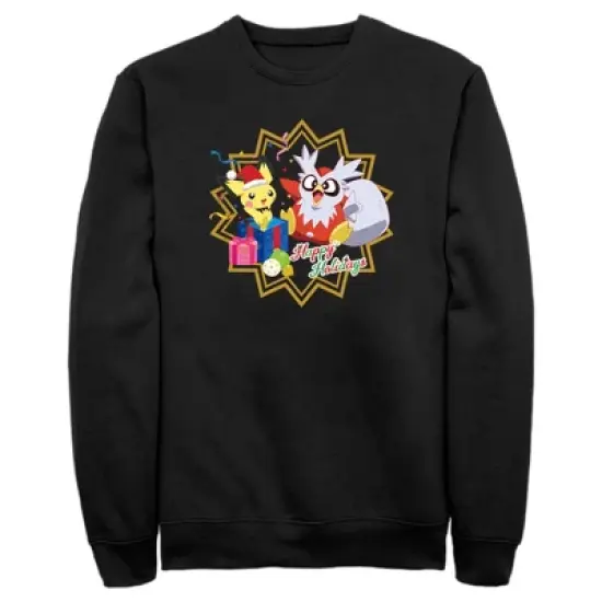 Men's Pokemon Christmas Pikachu and Delibird Happy Holidays Sweatshirt image {3}
