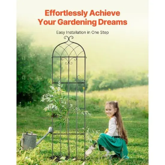 VEVOR Garden Trellis for Climbing Plants, 87 x 20 in, 4 Packs Rustproof Metal Garden Flower Trellis, Outdoor Climbing Rose Trellis Cucumbers Support image {5}