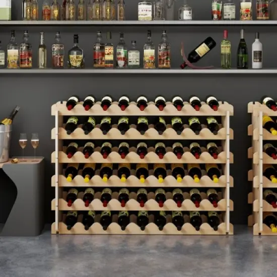 Sandinrayli Stackable Wine Rack, 6-Tier Freestanding Modular 54-Wine Bottle Storage Display Shelf for Kitchen Bar Pantry Cellar image {4}