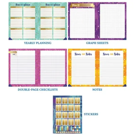 Carson Dellosa Education Galaxy Teacher Planner Plan Book image {6}