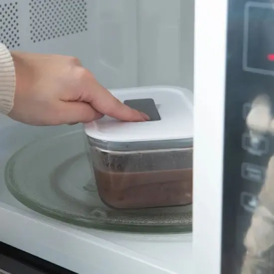 OU Glass Food Storage Container Set 12pc (set of 6) Microwave, Freezer & Dishwasher Safe, Airtight Leak Proof Lid with Microwave Valve, Stackable image {4}