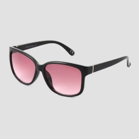 Women's Crystal Square Sunglasses with Gradient Lenses - Universal Thread&trade; Black image {1}