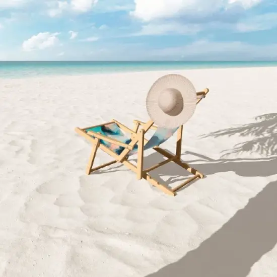 Marta Barragan Camarasa Abstract Tidal Waves Outdoor Sling Chair - Deny Designs image {2}