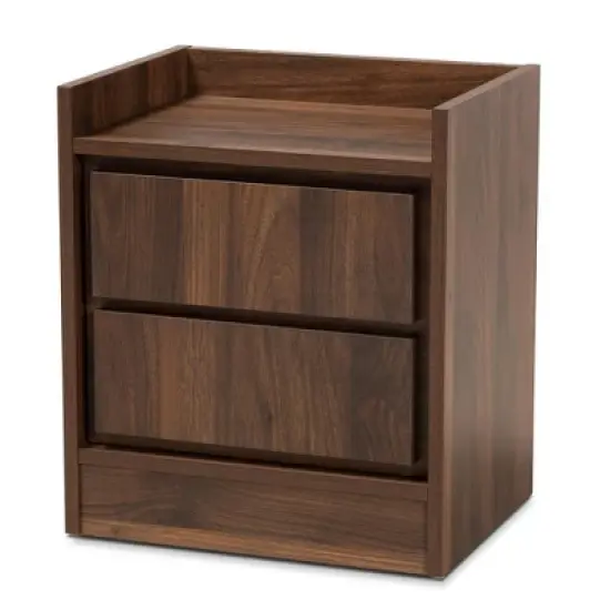 2 Drawers Hale Wood Nightstand - Baxton Studio image {8}