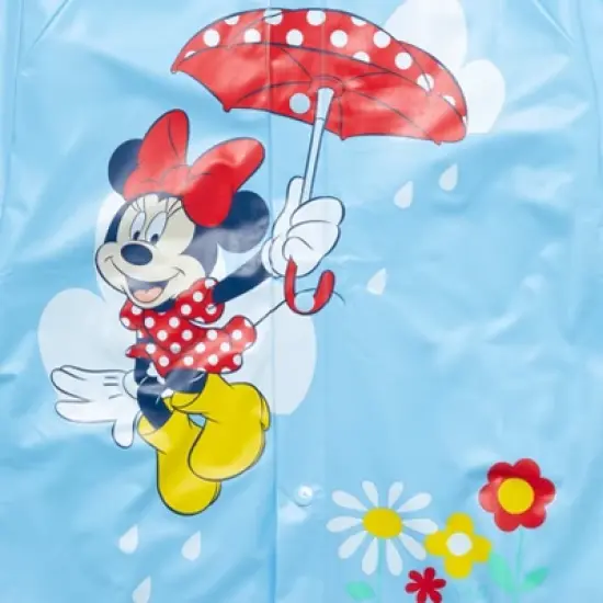 Disney Minnie Mouse Girls Waterproof Hooded Rain Jacket Little Kid image {3}