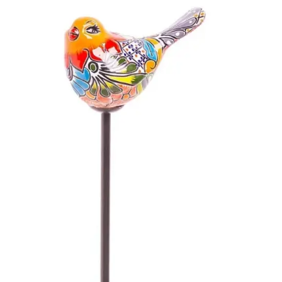 Wind & Weather Handcrafted Talavera-Style Ceramic Bird Decorative Garden Stake image {1}