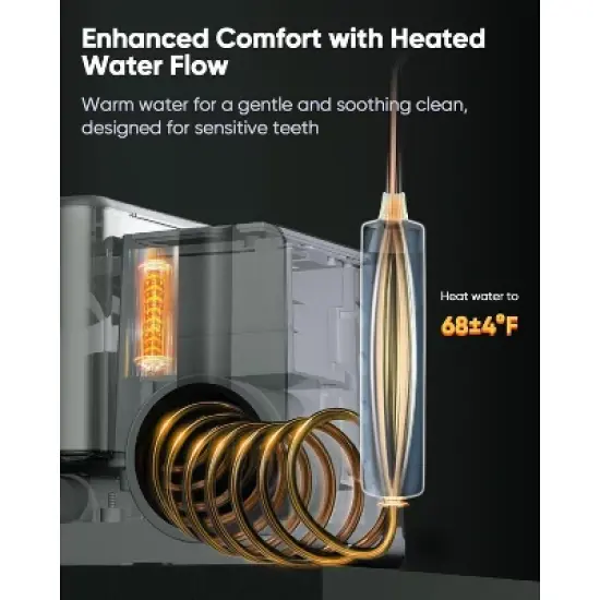 MySmile LP233 Pro UVC Sterilizable Countertop Water flossers for Teeth 800ML with a Water Filter 3 Modes and 6 Jet Tips image {6}