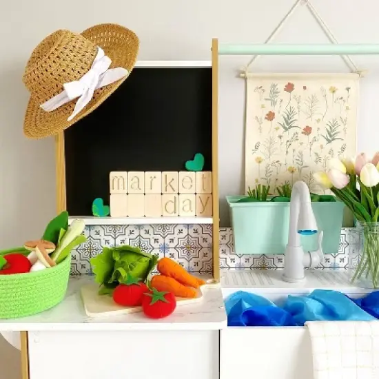 Kidkraft Farmhouse Play Kitchen with 18pc Accessory Play Set image {9}