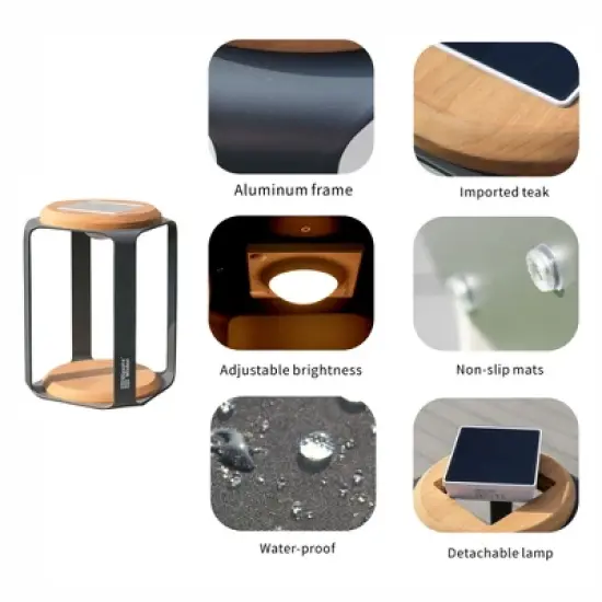 Moda Furnishings Solar Powered Integrated LED Outdoor Lantern image {5}