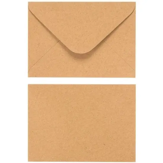 Juvale 100-Pack A1 Brown Kraft Paper Envelopes 5 x 3 Gummed Seal V-Flap for Invitation Greeting Cards image {4}