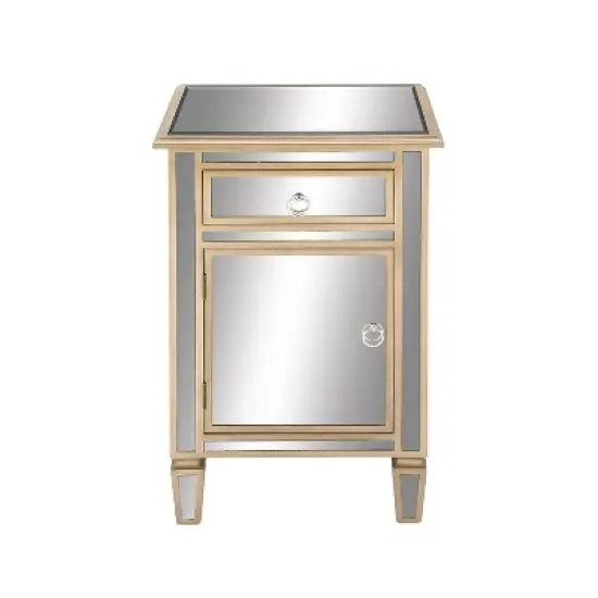 Small Glam Glass Mirrored Cabinet Beige - Olivia & May image {9}