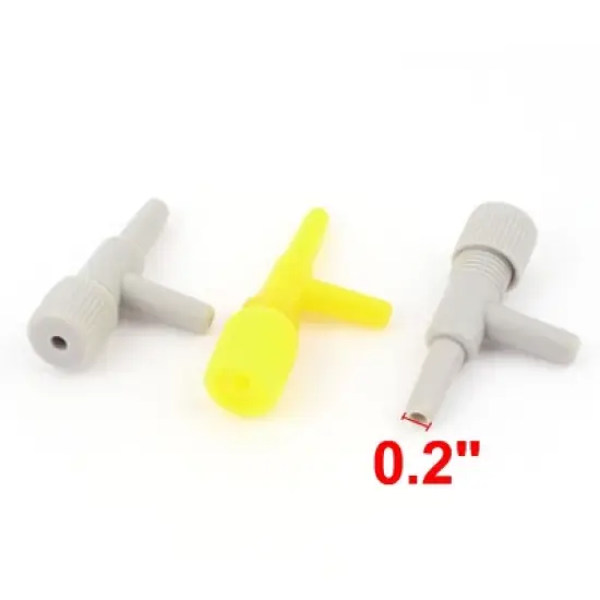 Unique Bargains Plastic Fish Tank Aquarium Air Pump Volume Flow Control Valve Yellow Gray 10 Pcs image {1}