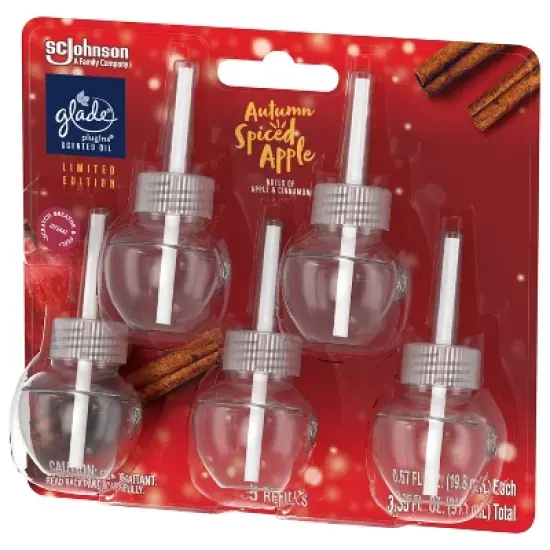 Glade PlugIns Scented Oil Air Freshener - Autumn Spiced Apple Refill - 3.35oz/5pk image {8}