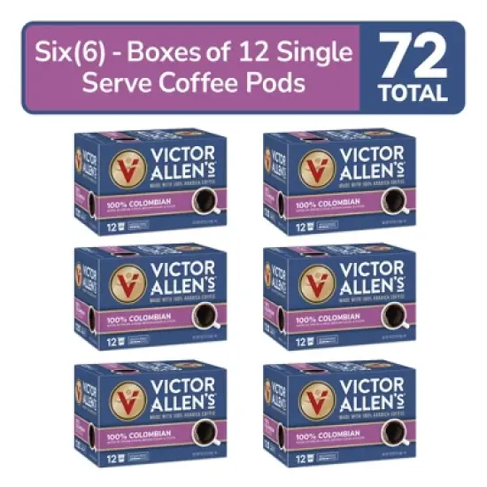 Victor Allen's Coffee 100% Colombian, 72 Count (6 Pack, 12 Count), Single Serve Coffee Pods for Keurig K-Cup Brewers image {7}