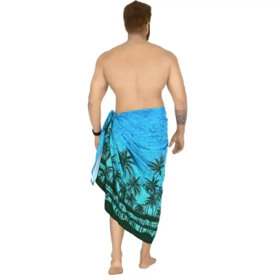 LA LEELA Men's Sarong Bath Hawaiian Pareo Wrap One Size Sky image {1}