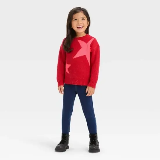 Toddler Girls' Stars Pullover Sweater - Cat & Jack&trade; Red image {2}
