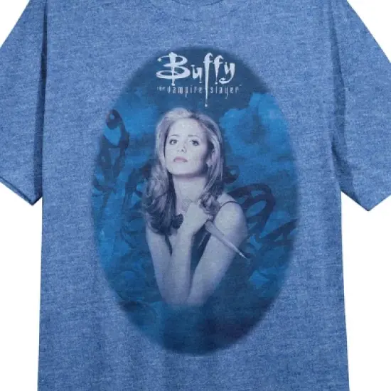 Buffy The Vampire Slayer Buffy Crew Neck Short Sleeve Blue Heather Women's Night Shirt image {1}