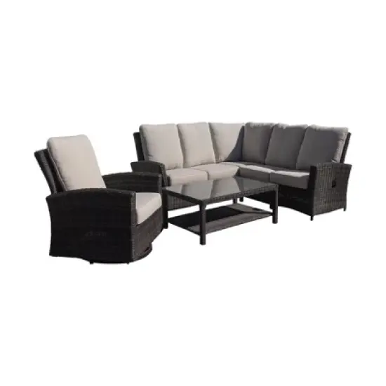 Courtyard Casual Cheshire 5 pc Recline Sectional Set with Swivel Glider and Coffee Table image {4}