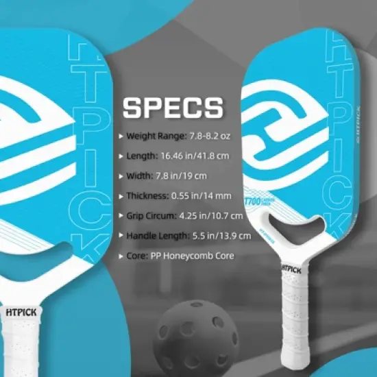 Aukfa Carbon Fiber Pickleball Racquet &ndash; 14mm polypropylene honeycomb core, watermark matte finish, thermoformed, lightweight professional racket image {4}