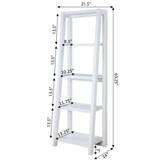 63.25" Newport Lilly Bookcase White - Breighton Home image {3}