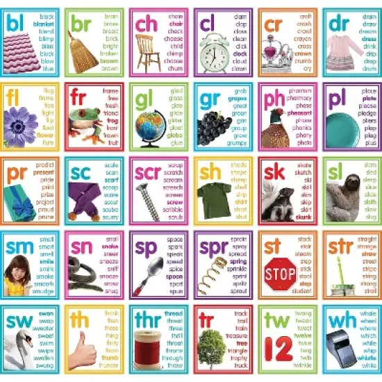 Teacher Created Resources Colorful Photo Cards Digraphs and Blends Bulletin Board Set 30 Pieces image {2}