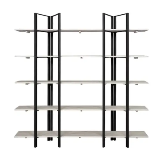79" Mynders Etagere Vertical Bookshelf White Rub - Treasure Trove Accents image {1}