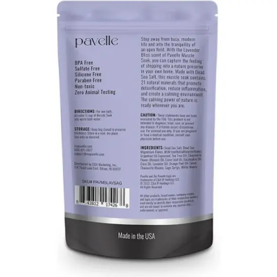 Pavelle Magnesium Dead Sea Salts for Soaking Muscles - 3 lb (48 oz) image {4}