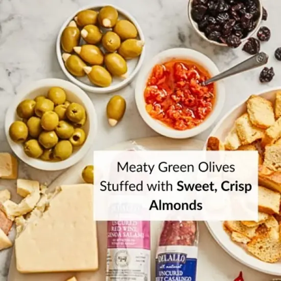 DeLallo Almond-Stuffed Green Olives, 5.8 oz Jar, (6 Pack) image {1}