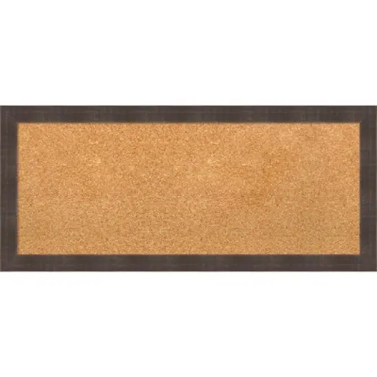 Amanti Art Whiskey Brown Rustic Wood Framed Corkboard, Grey Cork image {9}